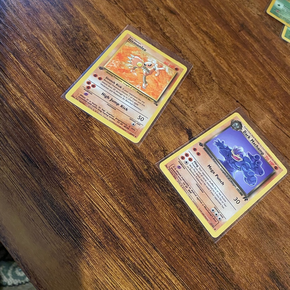 1st Edition Base Set Hitmonlee & Dark Machamp
